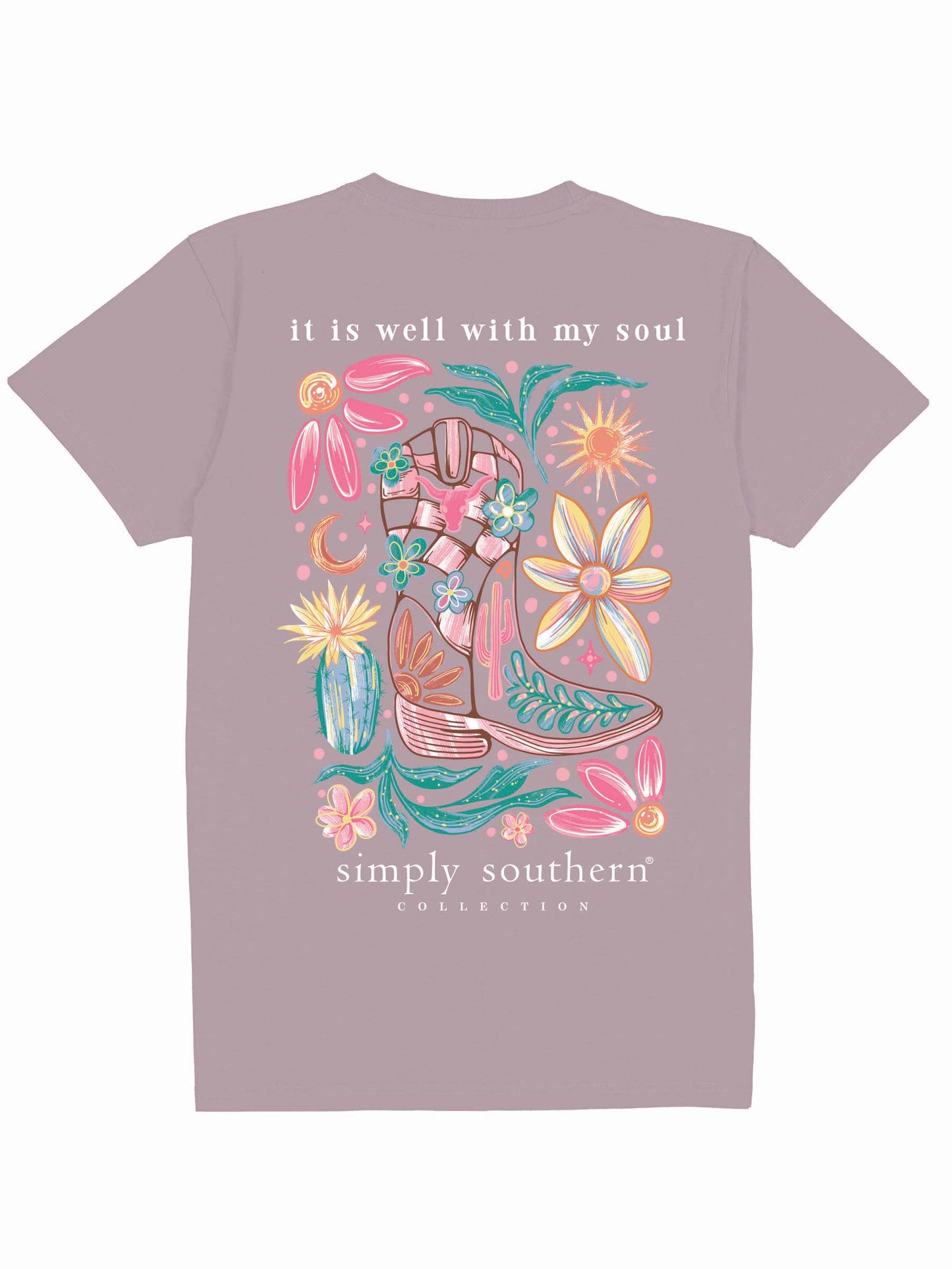 Simply Southern It is well with my soul Tee in paragon (muted purple)