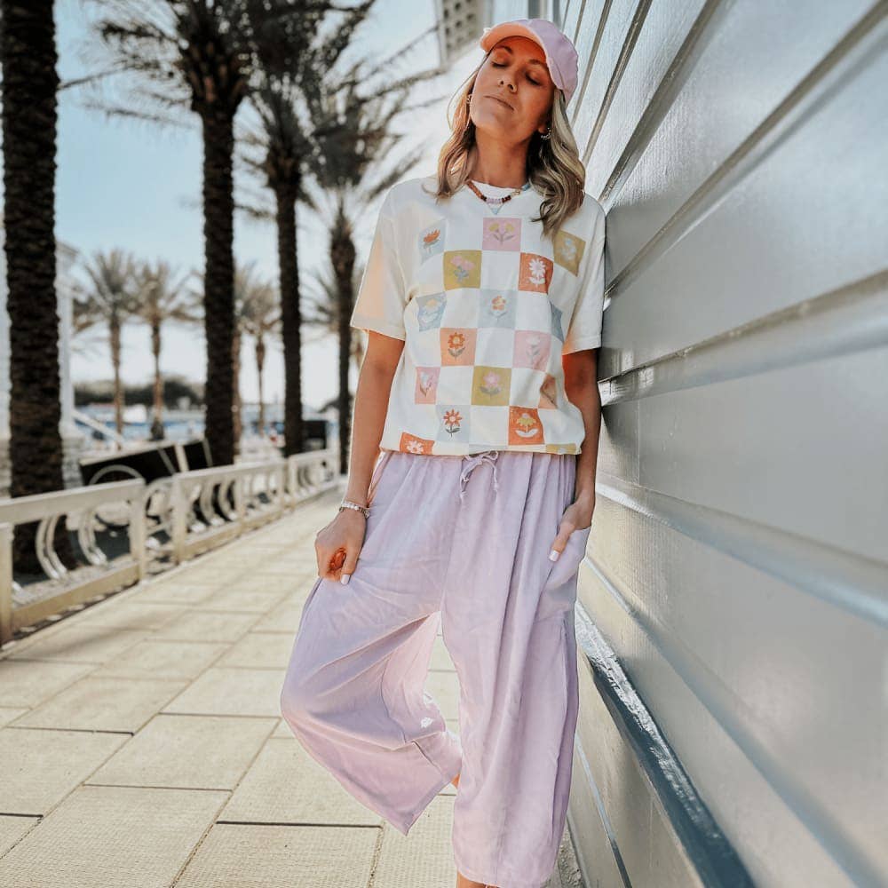 Patchwork Blooms Tee: Ivory