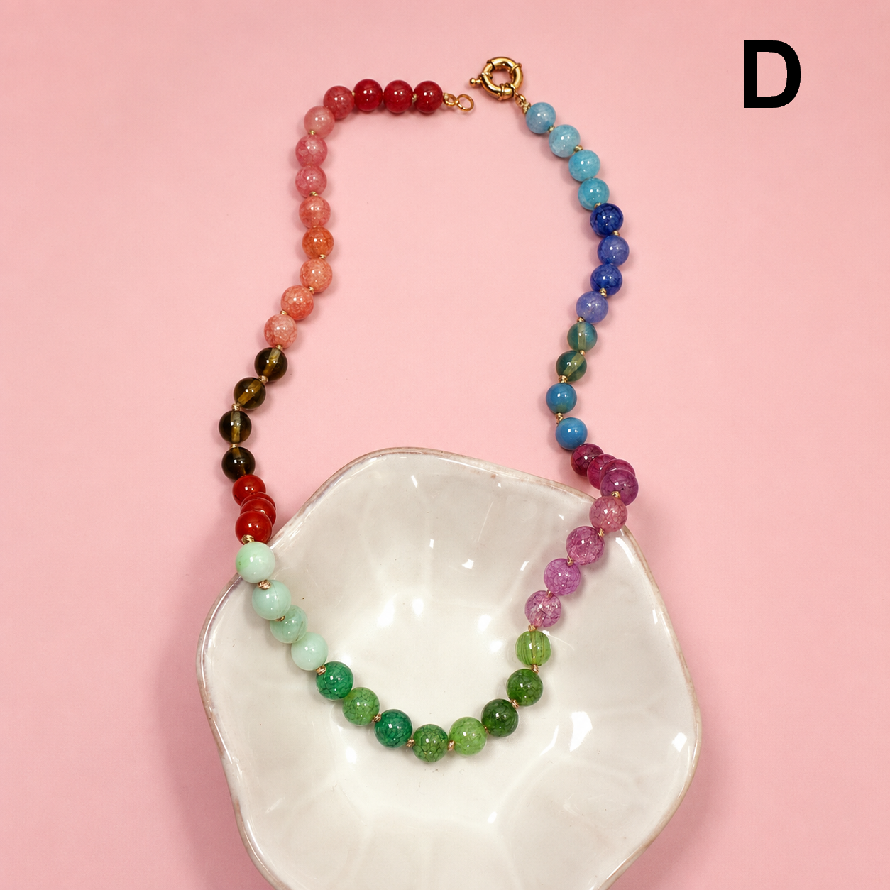 Natural Stone Semi-Precious Glass Mixed Necklace |