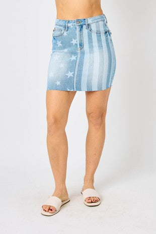 Star & Stripe Bleach Skirt