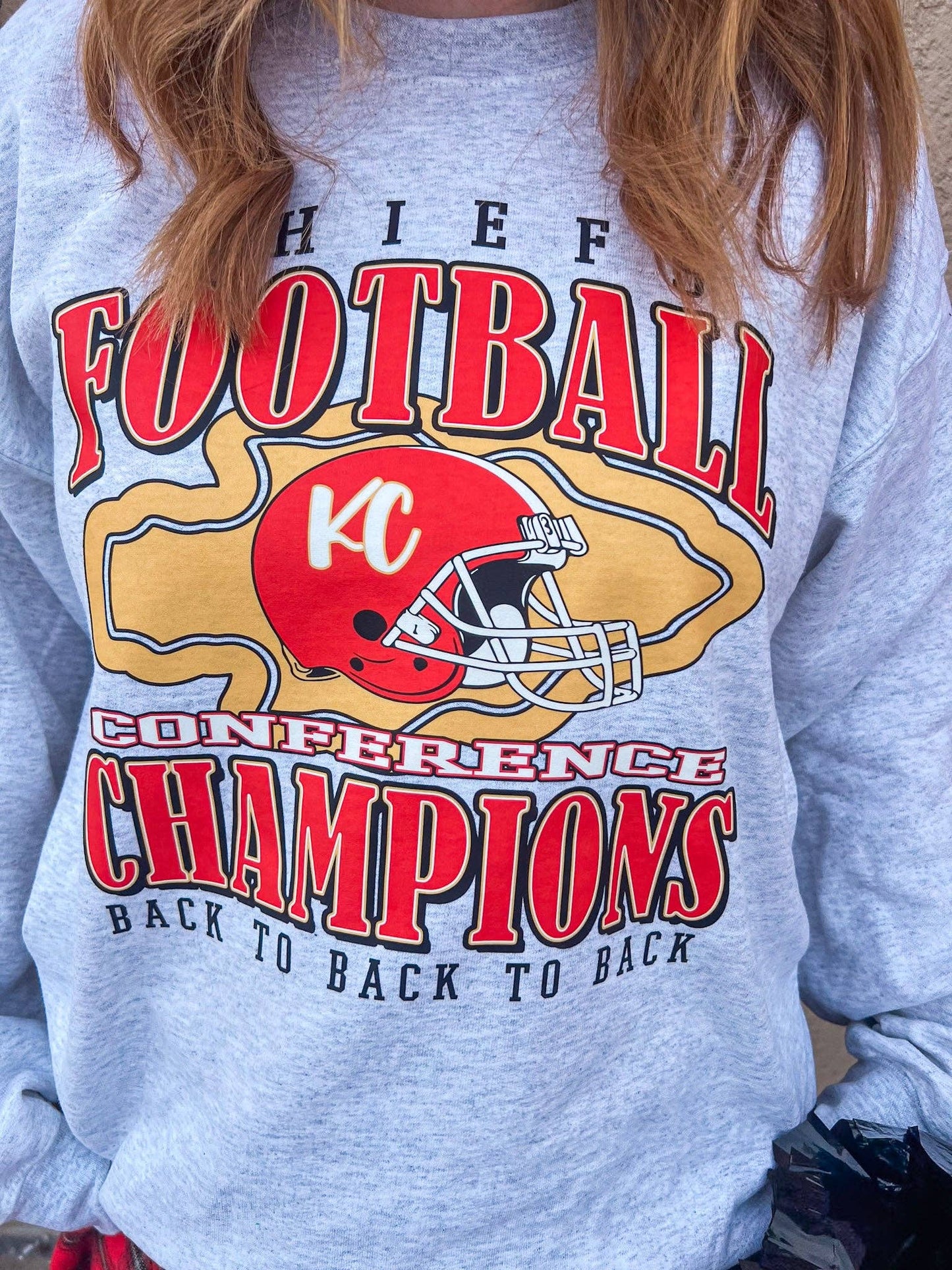 CHIEFS FOOTBALL CHAMPIONS SWEATSHIRT (ASH)