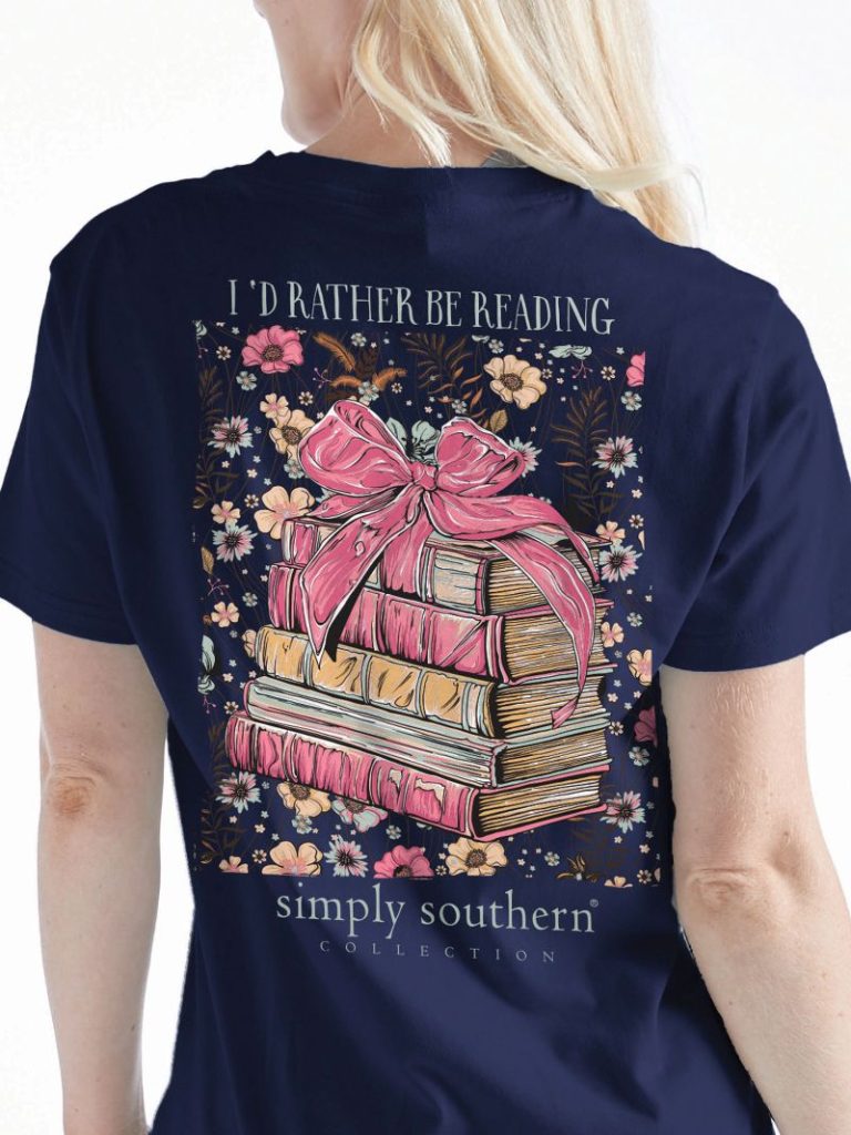 Simply Southern I'd Rather Be Reading Tee in Navy