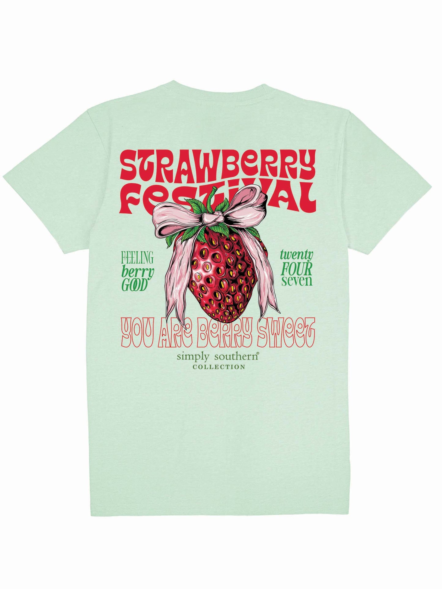 Simply Southern Strawberry Festival Tee in Mint