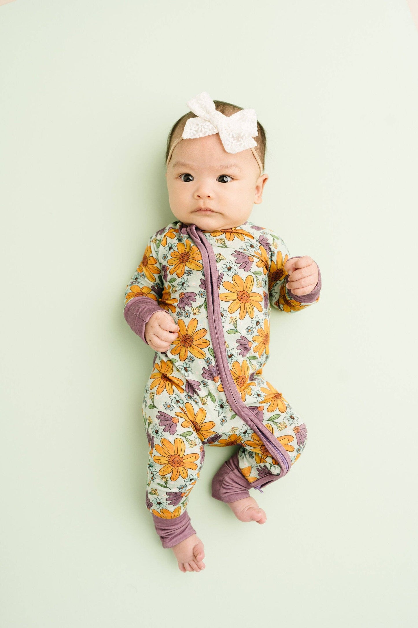 Laura Mae Floral Bamboo Sleeper: 6-12M