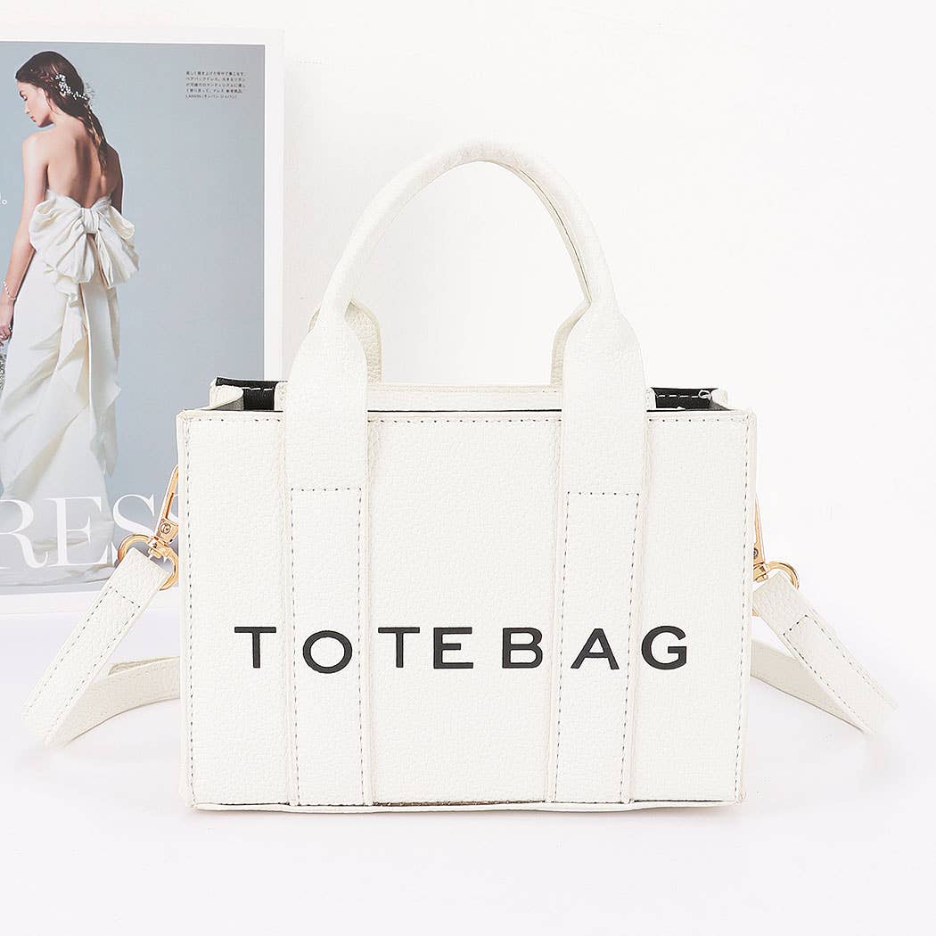 Faux Leather Tote Bag: BK