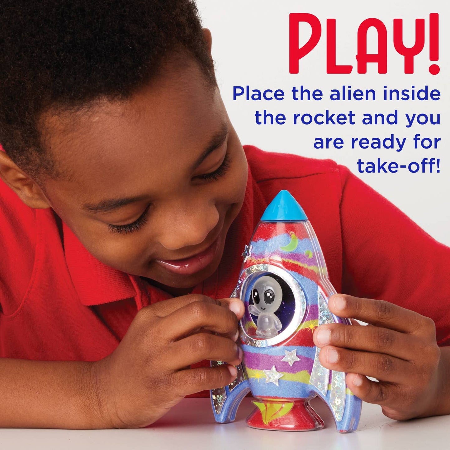 Glow in the Dark Sand Art Rocket - DIY Craft Kit for Kids