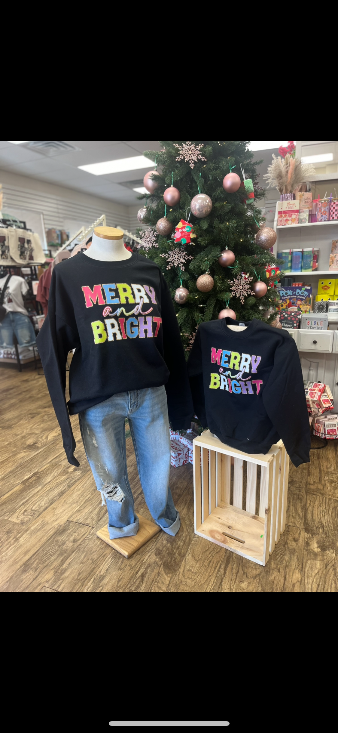Black Merry and Bright Sweatshirt/ Youth