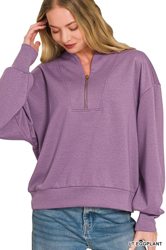 Scuba Half Zip Pullover Eggplant