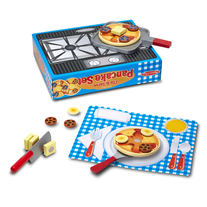 Melissa & Doug Wooden Flip & Serve Pancake Set