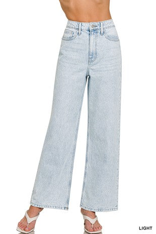 Zenana High Waist Wide Leg Straight Denim Jeans