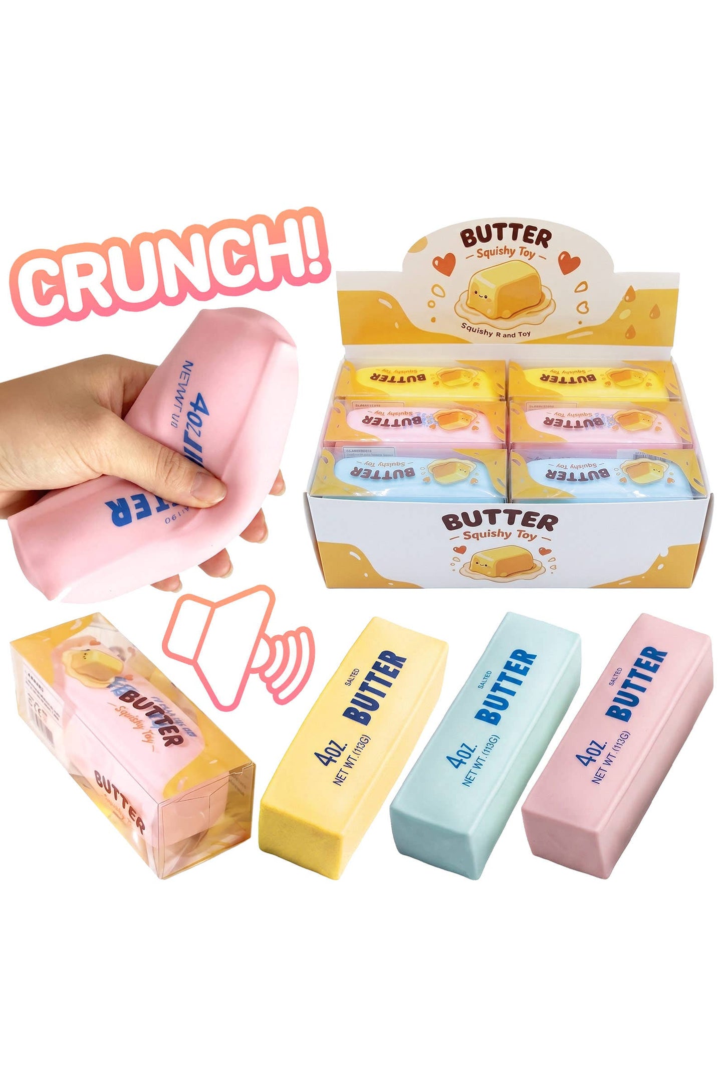 Butter Zero Rebound TPR Crunchy Bead Slime Filled Squishy: ASSORTED / ONE SIZE