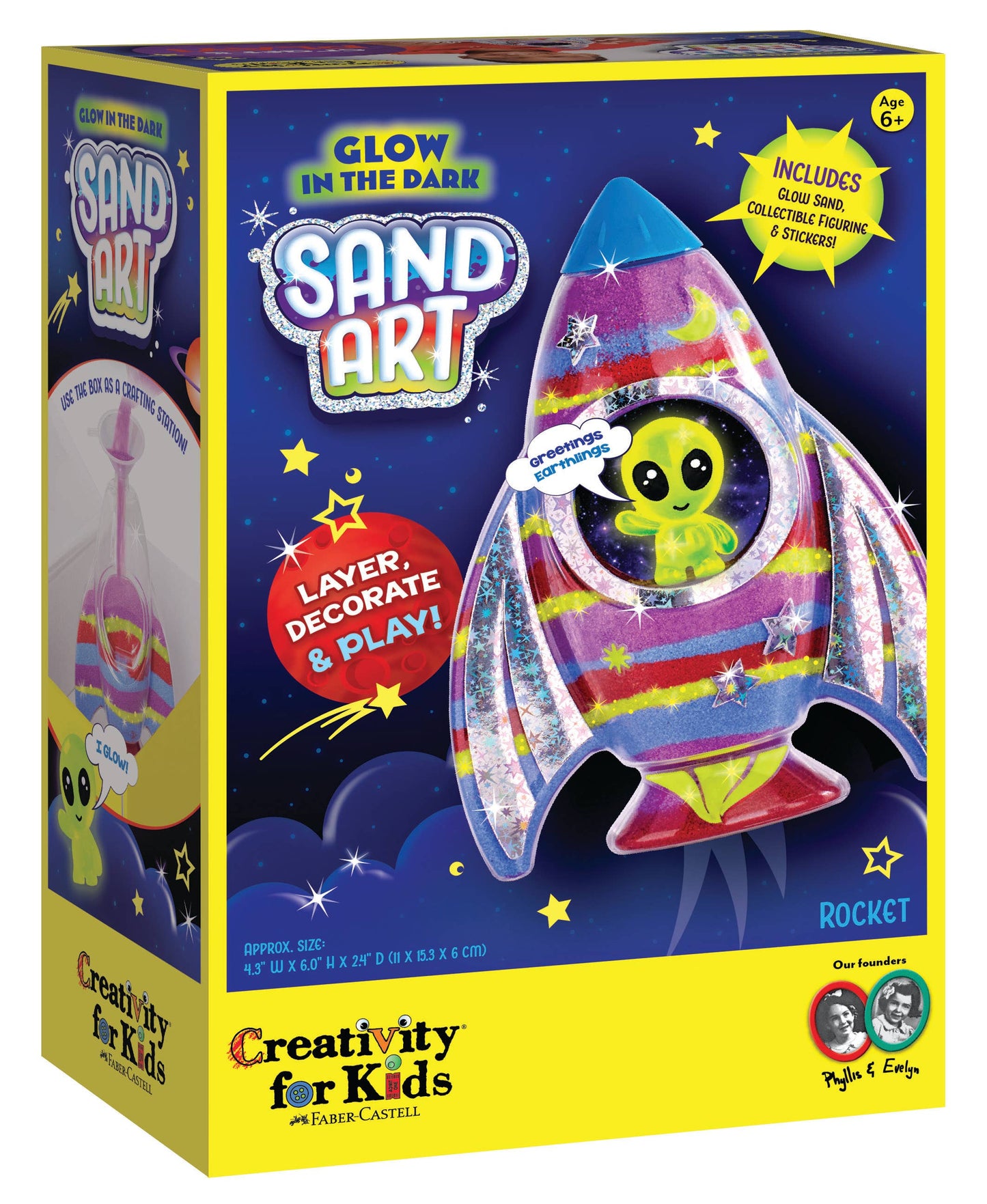 Glow in the Dark Sand Art Rocket - DIY Craft Kit for Kids