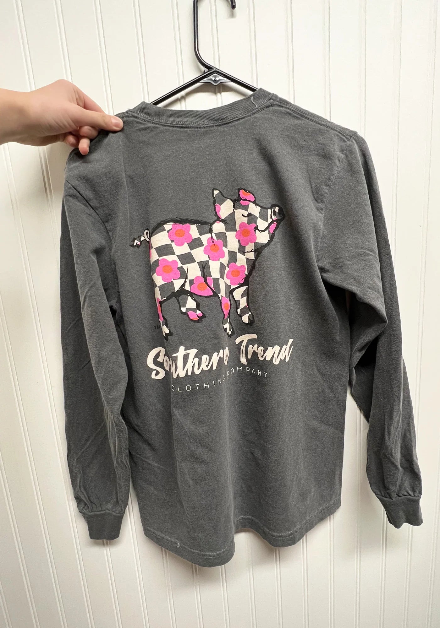 Floral Check Pig Long Sleeve