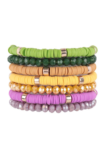 Multi beaded bracelet set - Multicolored