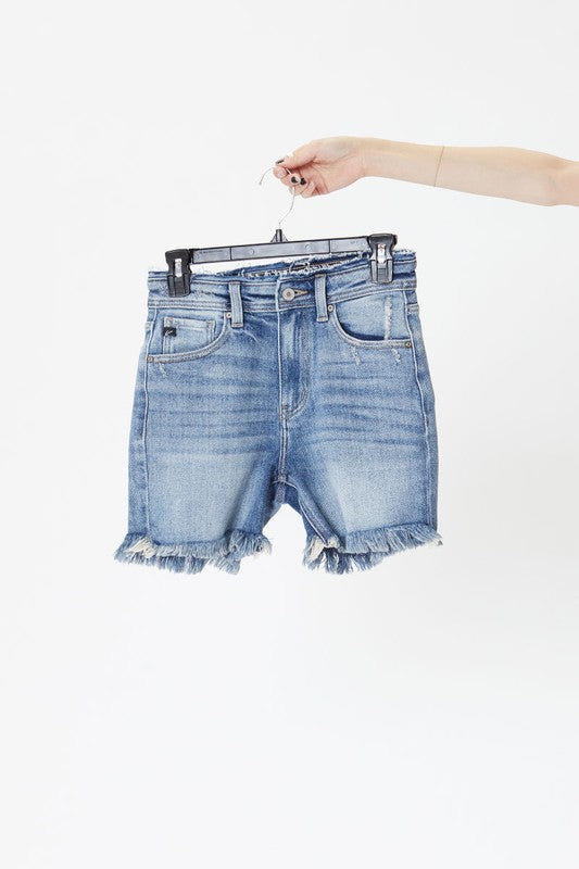 KanCan High Rise Frayed Shorts