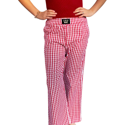 LULU MAC RED GINGHAM PANT