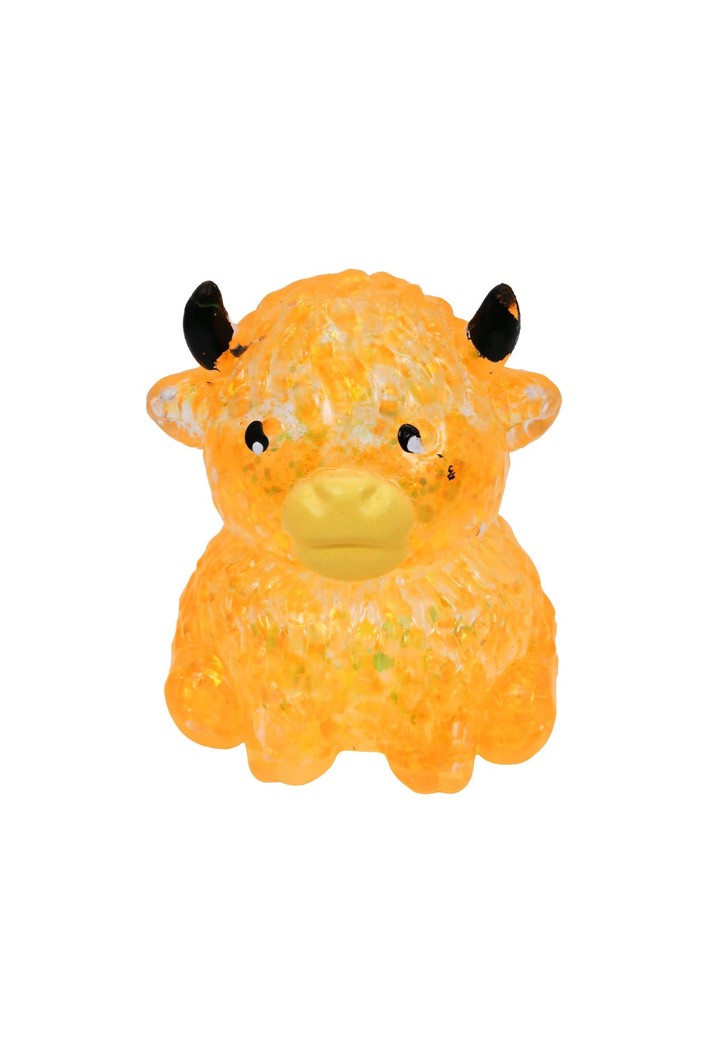 Baby Highland Cow Glitter Thick Maltose Putty Filled Squishy: ORANGE / ONE SIZE