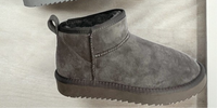 Grey Shortie Fur Boots