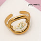 18K STAINLESS STEEL TARNISH FREE FLORAL RINGS | 40R104: OVAL VIOLET