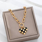 Checkered Heart Toggle Necklace |