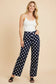 Polka Dot High Rise Straight Leg Pants: Black/White