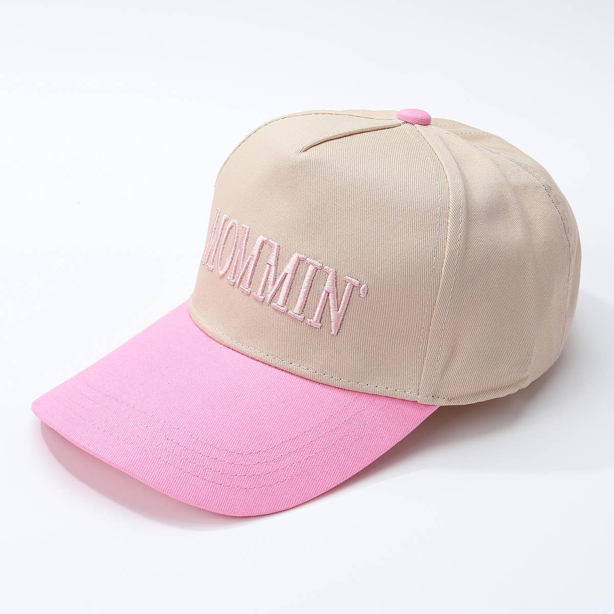 MOMMIN Embroidered Trucker Hat - Vintage Style | 40HW749: Pink