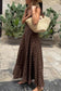 LDC Polka Dot Square Neck Sleeveless Vacation Long Dress: Brown