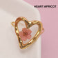 18K STAINLESS STEEL TARNISH FREE FLORAL RINGS | 40R104: HEART APRICOT