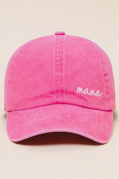 Mama Embroidered Baseball Cap - Hot Pink