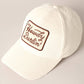 Howdy Darlin' Embroidery Patch Corduroy Cap: OFF WHITE / ONE SIZE