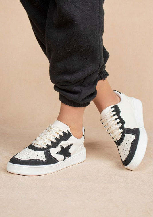 Black & White Star Tennis Shoes