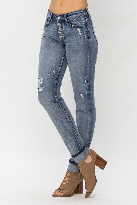 Judy Blue Midrise Boyfriend Jean