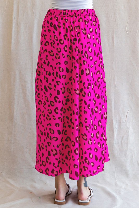 Hot Pink Leopard Print Circle Skirt