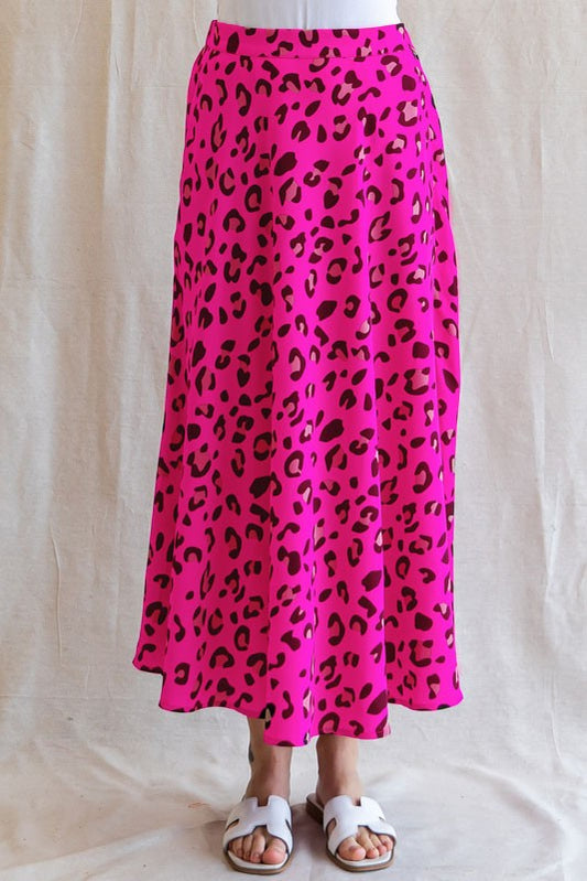 Hot Pink Leopard Print Circle Skirt