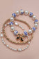 BLUE CERAMIC PORCELAIN BOW MULTI LAYER BRACELET : Gold