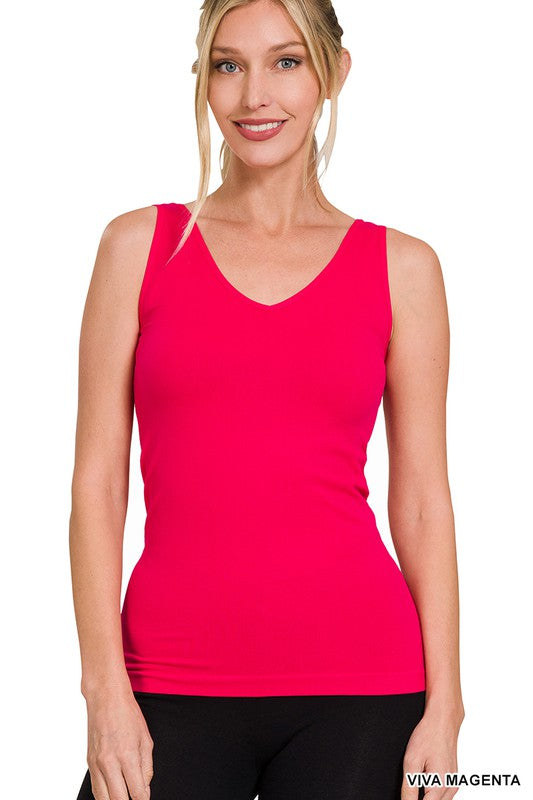 Viva Magenta 2-Way V-Neck/U-Neck Seamless Tank