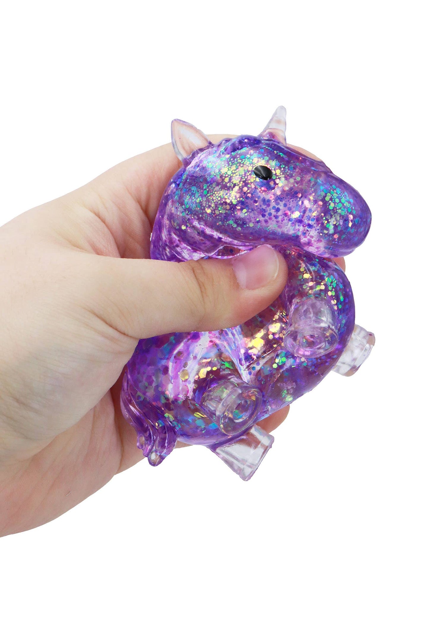 Unicorn Pony Glittery Maltose Putty Filled Squishy: ASSORTED / ONE SIZE