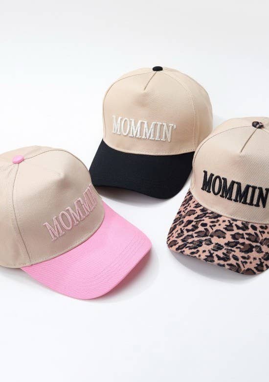 MOMMIN Embroidered Trucker Hat - Vintage Style | 40HW749: Pink