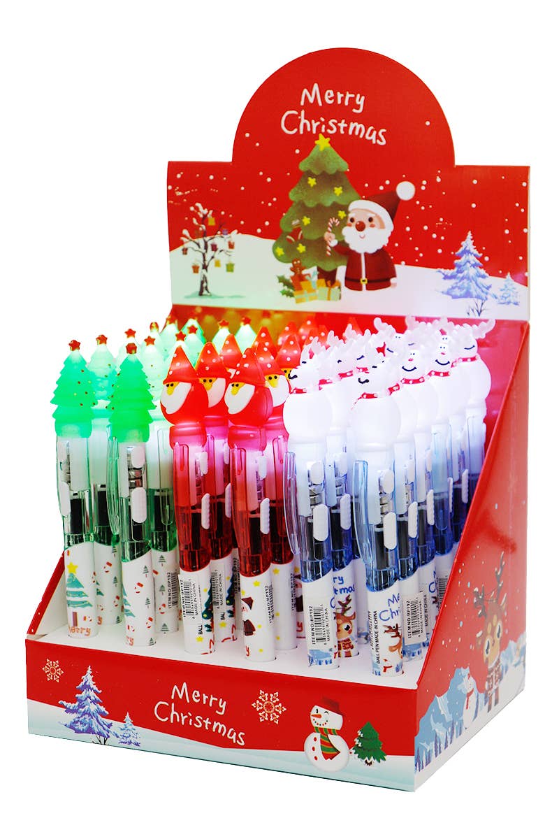 Merry Christmas Led Light-up Pen - 36 Pcs: ASSORTED / ONE SIZE