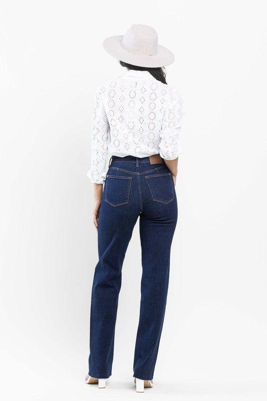 Judy Blue High Waist Vintage & Back Darts Detail Straight Jean