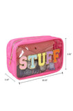 STUFF Letter Clear Cosmetic Bag