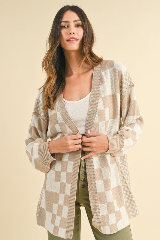 Checkerboard Loose fit Cardigan