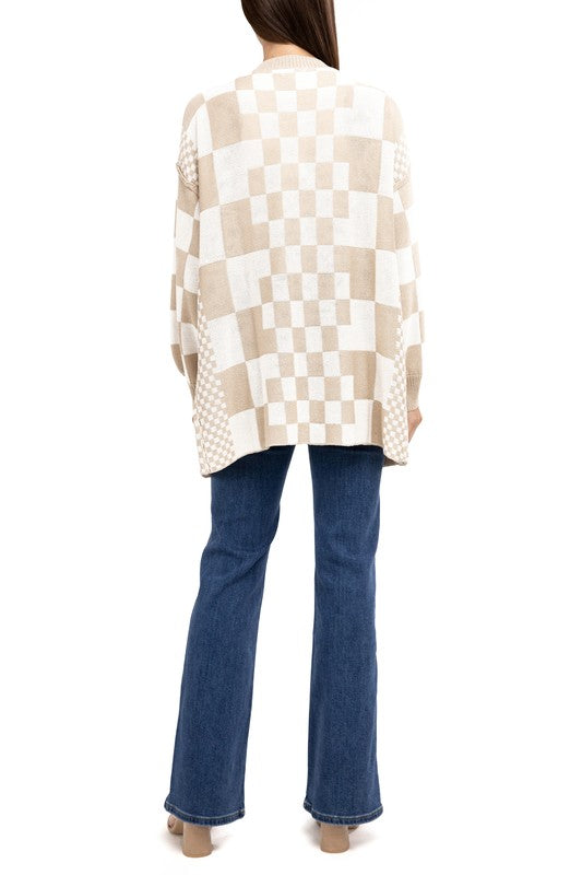 Checkerboard Loose fit Cardigan