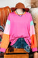 Colorblock Patchwork Long Sleeve Loose Top