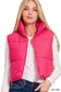 Zenana Cropped Puffer Vest- Hot Pink