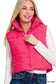 Zenana Cropped Puffer Vest- Hot Pink