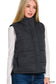 Zenana Long Puff Vest in Black