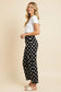 Polka Dot High Rise Straight Leg Pants: Black/White