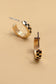 MINI CHECKER HOOP HUGGIE EARRINGS Black and Gold