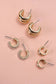 BAGUETTE STONE DOUBLE HOOP HUGGIE TRIO EARRINGS